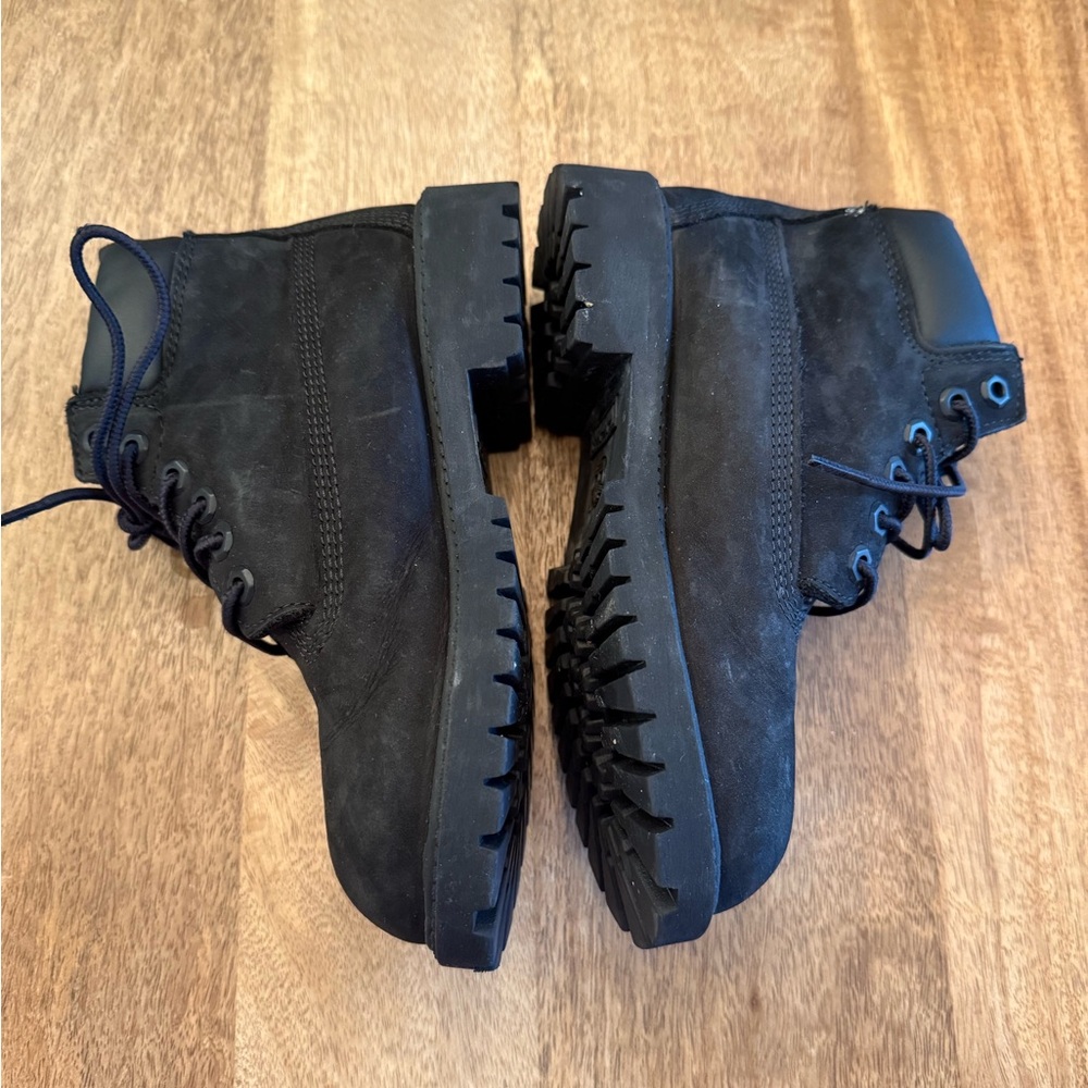 Timberland 6” Premium 12707 Waterproof Black Boots Youth Tims Boys Size 13.5 - Picture 7 of 11